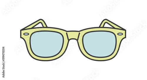 Yellow Sunglasses with Light Blue Lenses.