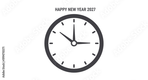 Simple Analog Wall Clock Face Closeup.