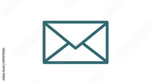 Teal envelope icon on white background.