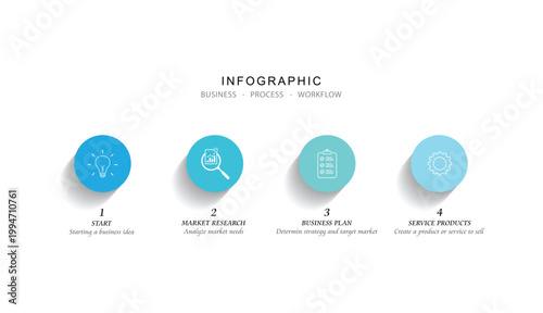 Vector Infographic label design template . process diagram with icons and 4 options or steps.