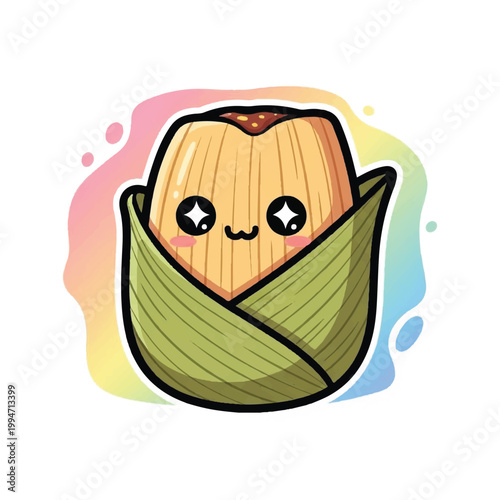 Cute Kawaii Corn Character Illustration.