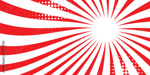 red sunburst for the simple of white background. Japan nation flag style