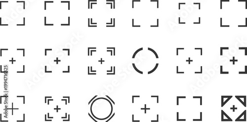 Focus Frame and Camera Lens Icons (58) illustration