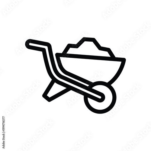 wheelbarrow outline icon vector design good for web or mobile app