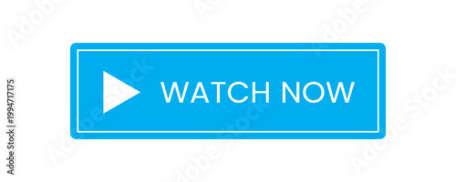 Blue Watch Now Button with Play Icon and Inner Border for Video Streaming Call to Action in Modern UI Design