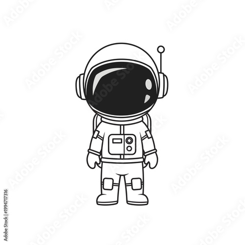 Astronaut in Space Suit Standing.