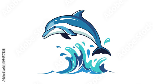 Dolphin jumping out of water with splash