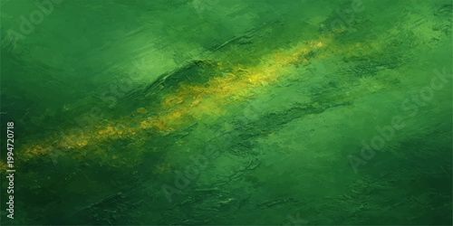 Abstract green grunge background with deep underwater texture and bright light patterns on dark nature space