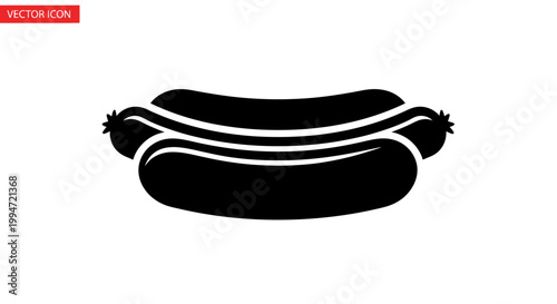 Black hot dog with white lines.