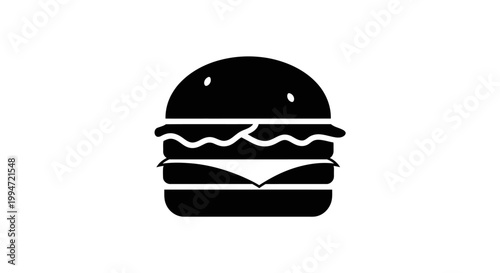 Black silhouette of a hamburger.