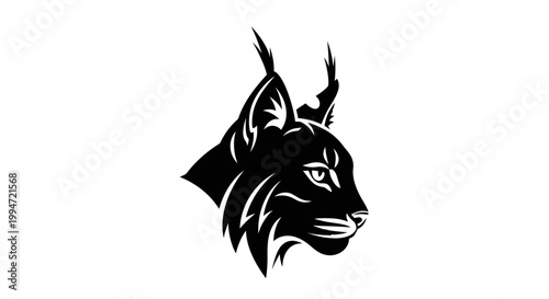 Black silhouette of a lynx head.