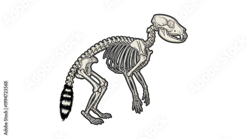 An illustration depicts a monkey skeleton standing alone.