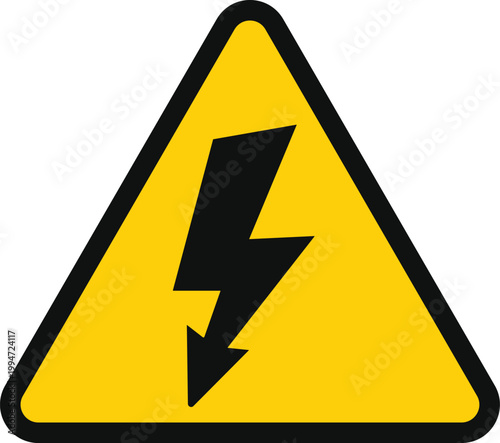 High Voltage Warning Icon Set. Electrical shock and danger symbols. Safety signs. Electrical substation and warning design. Power hazard and lightning bolt
