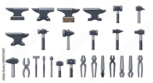 Collection of various metalworking tools.