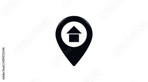 Free Download minimalist location pin icon with home symbol on white background - GFXLoad