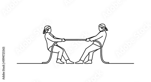 Two people pulling a rope in a tug-of-war competition.