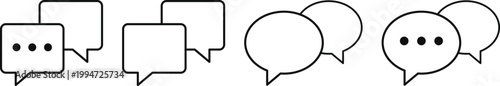 Set of chat and talk icon. Help desk and communication design. Speech bubble and messaging symbols. Online conversation and talk sign.