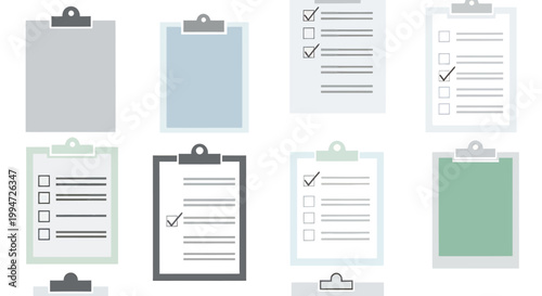 Clipboard with checklists icons.