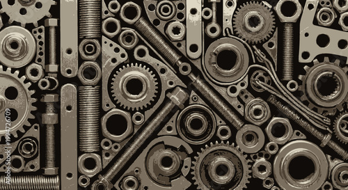 Industrial Metal Gears Background.