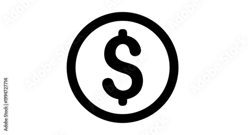 Dollar sign in a circle symbol.