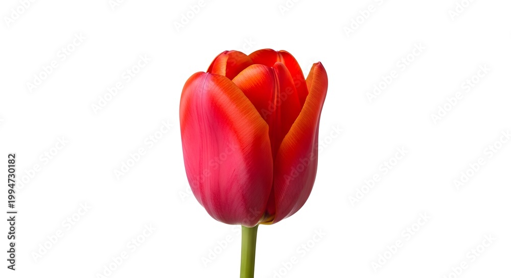 Obraz premium Elegant Red Tulip on White