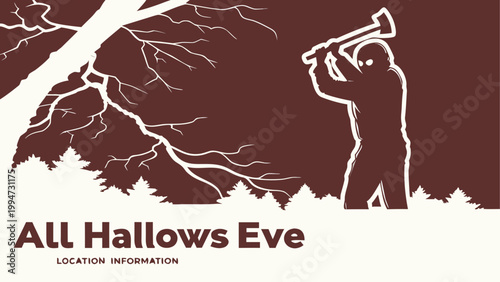 Silhouette of witch flying on broomstick at night with full moon