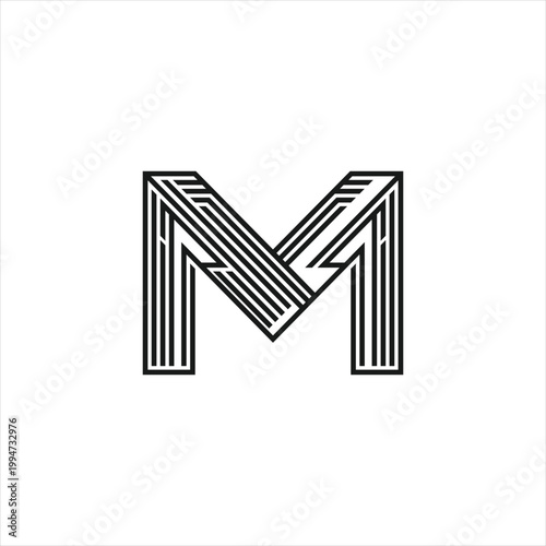 Geometric letter M logo design
