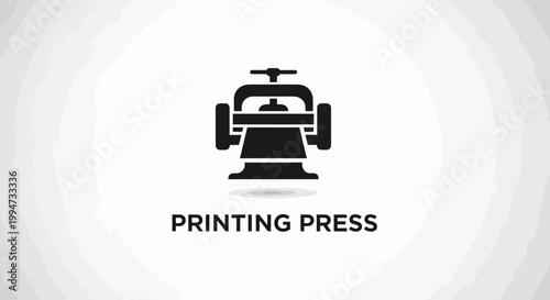 Vintage Printing Press Icon Representing Graphic Design and Publishing.