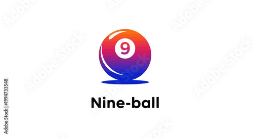 Vibrant Nine Ball Isolated on White Background for Billiards Game.