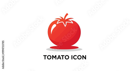 Vibrant Red Tomato Icon Depicting Freshness and Healthy Eating.