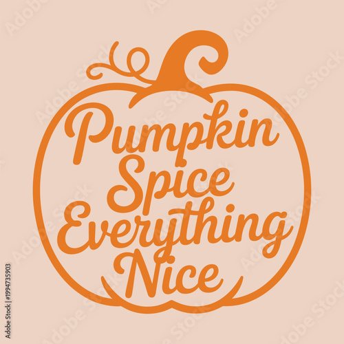 Hand-drawn pumpkin spice text with autumnal orange script