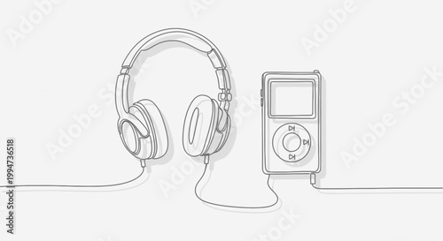 Headphones and portable music player device.