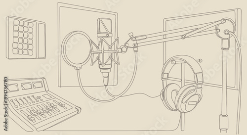 Studio recording equipment for music production.