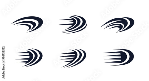 Abstract Speed Motion Logo Icon Set with Dynamic Lines