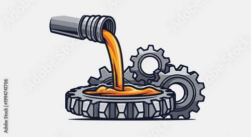 Liquid pouring into a machine with interconnected gears