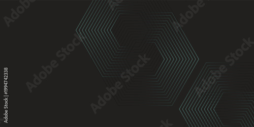 Dynamic turquoise neon hexagonal lines form a striking geometric pattern on a black background, evoking modern technology, futuristic design, and digital aesthetics