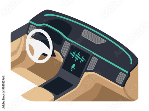Dashboard AI Chat Interface for Smart Vehicle Interaction Intuitive Voice Assistant Technology for Future Driving Experiences