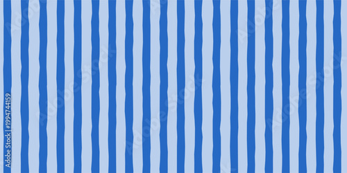 Bild auf Leinwand Blue organic stripes vector seamless pattern, simple striped background with nat