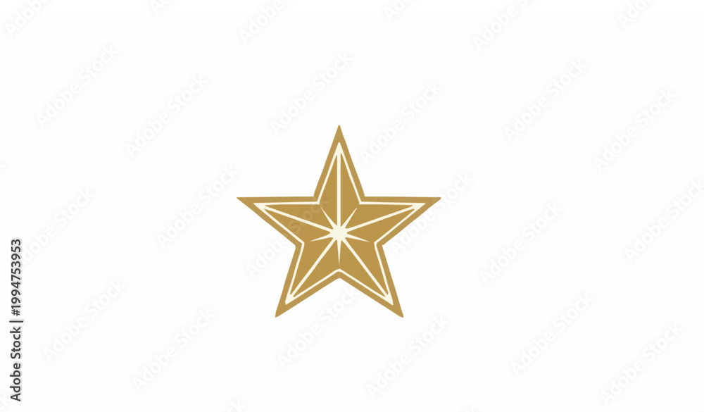 Fototapeta premium Luxury Gold Star Logo Vector Elegant Premium Emblem Design Template