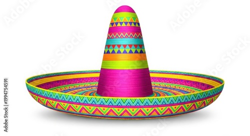 Colorful sombrero with vibrant patterns and designs