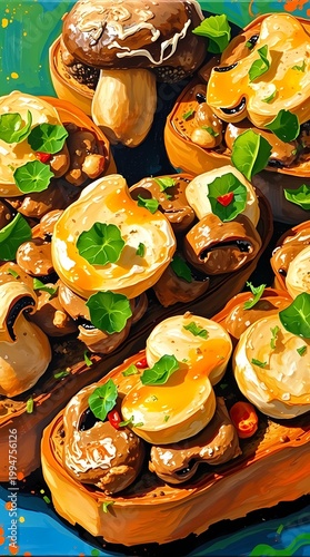 mushroom bruschetta appetizer recipe easy vegan garlic toasted bread rustic gourmet italian