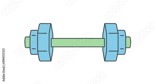 Konstfotografi Illustration of a blue and green dumbbell for fitness and exercise