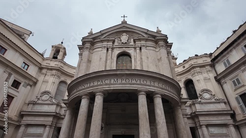 Baroque Facade Of Santa Maria Della Pace Church In Rome