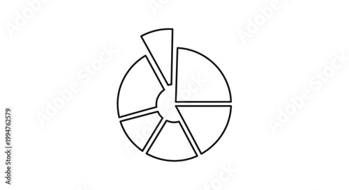 An illustration depicts a circular diagram divided into six sections with one section separated on a white background.