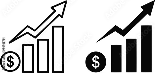 Financial growth and economic progress a visual representation of increasing value