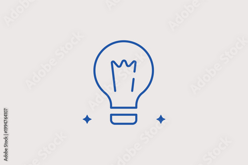 Lightbulb line icon for creative ideas and innovative solutions. Conceptual vector illustration for brainstorming sessions and educational workshops.
