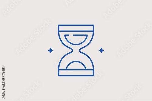 Hourglass line icon for time management and pending processes. Temporal vector illustration for waiting screens and historical timeline designs.