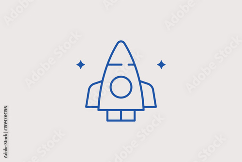 Rocket line icon for startup launches and rapid business growth. Dynamic vector illustration for marketing campaigns and innovative product releases.