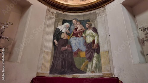 Ponzetti Chapel And Madonna With Saints Fresco By Baldassarre Peruzzi Rome