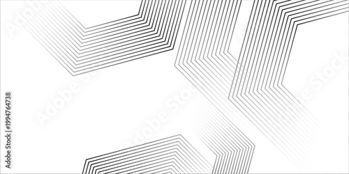 Abstract hexagon lines on gray background. Geometric stripe line art. vector modern background eps10